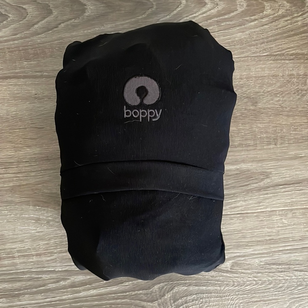 Boppy ComfyFit Baby Carrier - black, soft yoga material hybrid wrap carrier